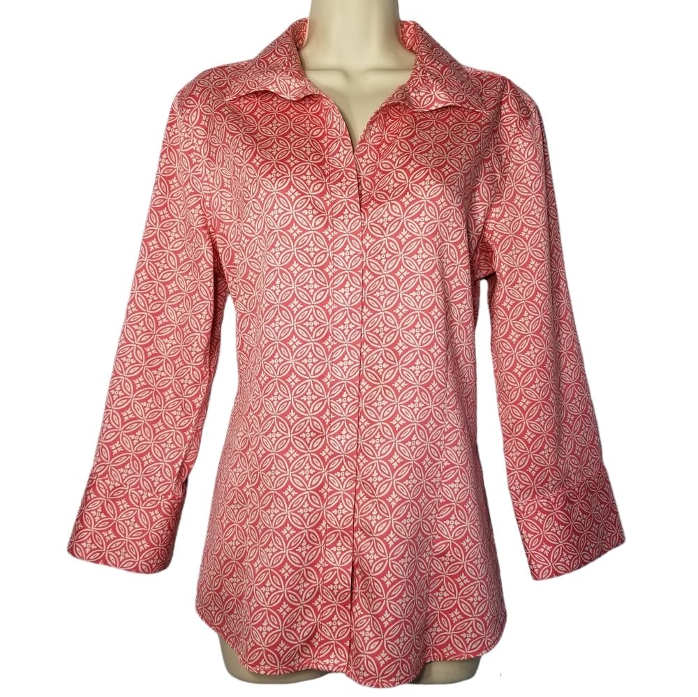 Talbots Button Down 3/4 Sleeve Shirt (Size 14)
